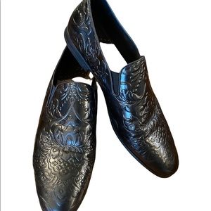 Robert Graham Black Embossed Loafers